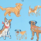 View Boys Blue Little Pups Umbrella blue swatch with small cartoon dogs