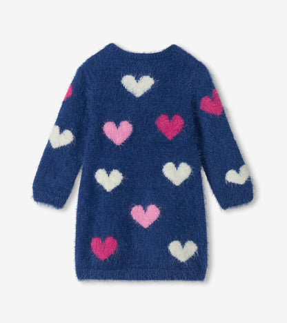 Baby & Toddler Girls Lovely Hearts Furry Sweater Dress