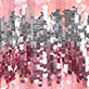 View Girls Blossom Gradient Sequin Bomber Jacket Pink to peach gradient sequin pattern with floral shapes