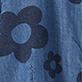 View Girls Big Flowers Swing Jean Dress Blue denim swatch with large and small dark blue flower shapes