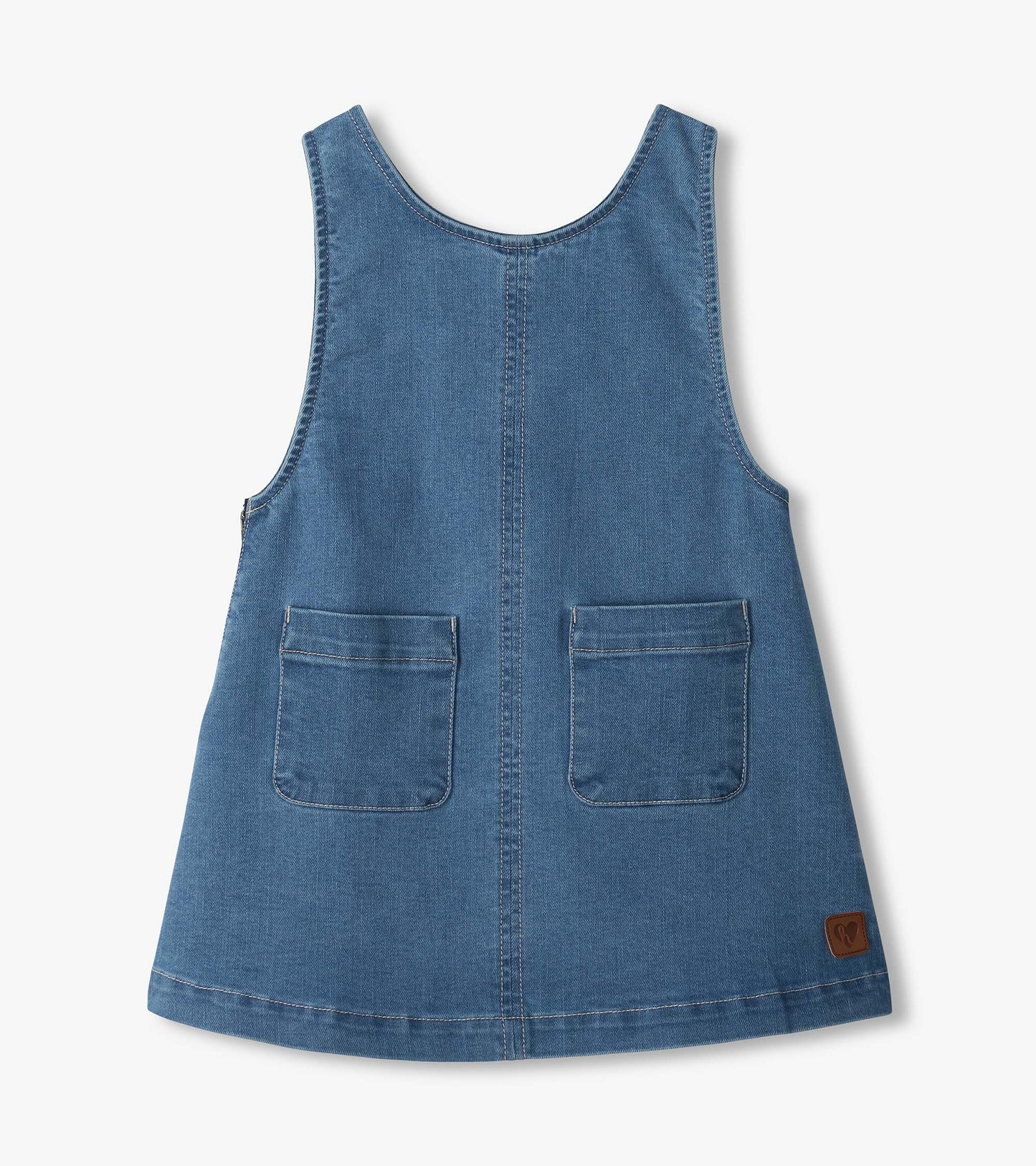 Girls Stretch Denim Pinafore Dress