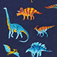 View Baby Boys Colourful Dinos Cotton Sleeper Blue swatch with colorful dinosaur print