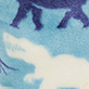 View Boys Dino Silhouette Fleece Slippers Blue dinosaur silhouettes on a light blue and white cloudy background