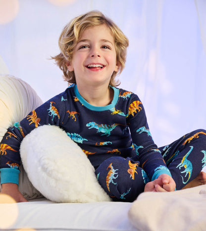 Boys Colourful Dinos Cotton Pajama Set