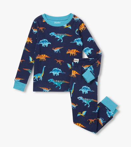 Boys Colourful Dinos Cotton Pajama Set