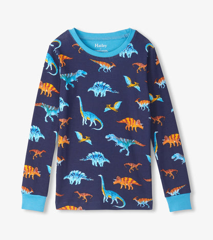 Boys Colourful Dinos Cotton Pajama Set
