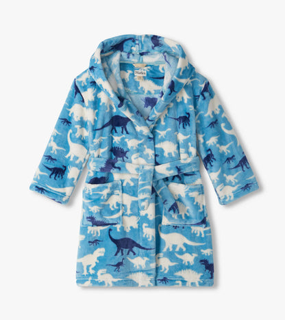 Boys Dino Silhouette Fuzzy Fleece Robe
