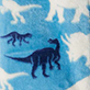 View Boys Dino Silhouette Fuzzy Fleece Robe Blue and white fuzzy fleece with dinosaur silhouettes