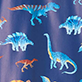 View Boys Colourful Dinos Rain Jacket Blue swatch with colorful dinosaur pattern
