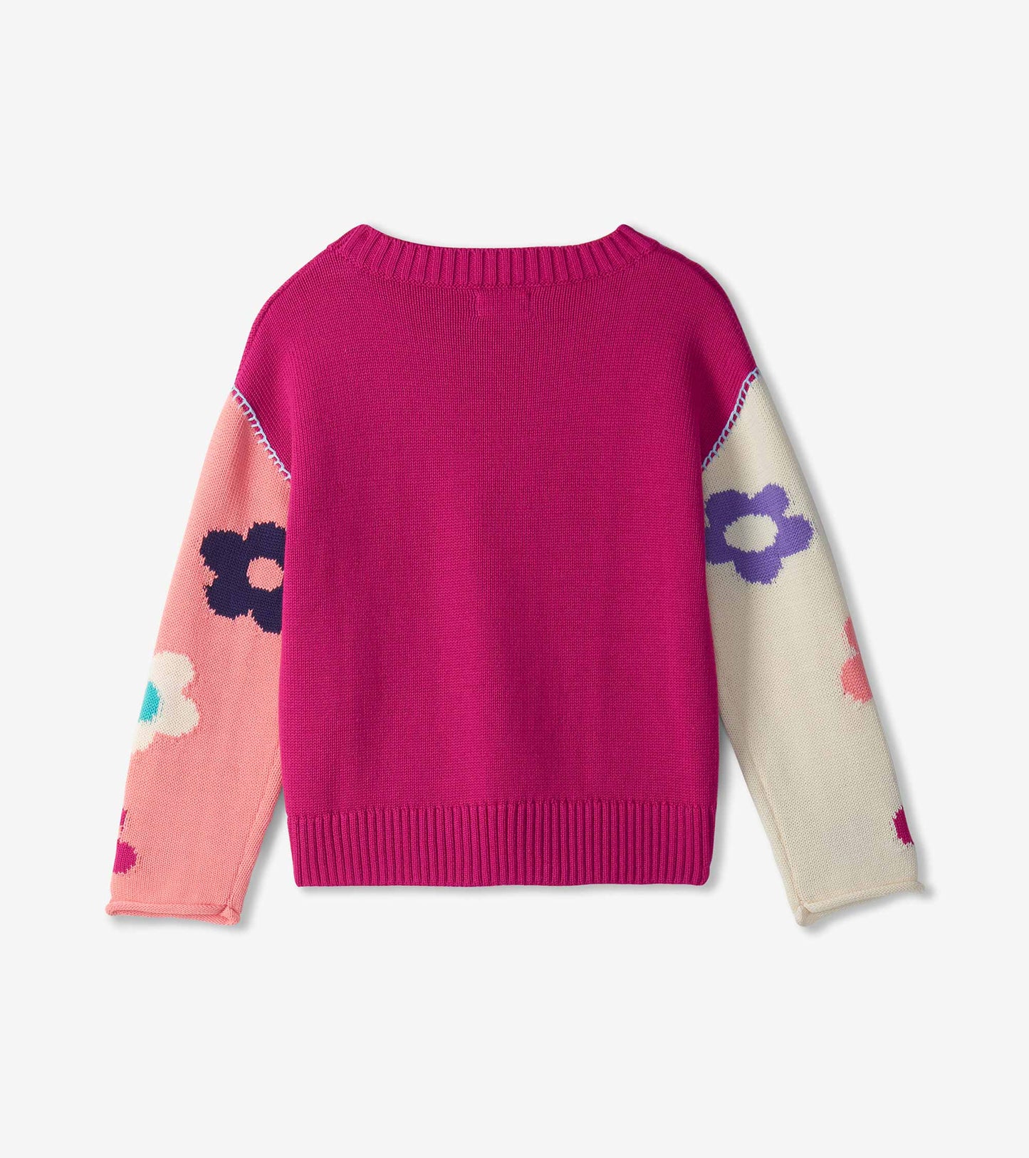 Girls Cute Floral Slouchy Sweater