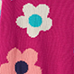 View Girls Cute Floral Slouchy Sweater Bright pink knit swatch with white and pink flower motifs and dark centers