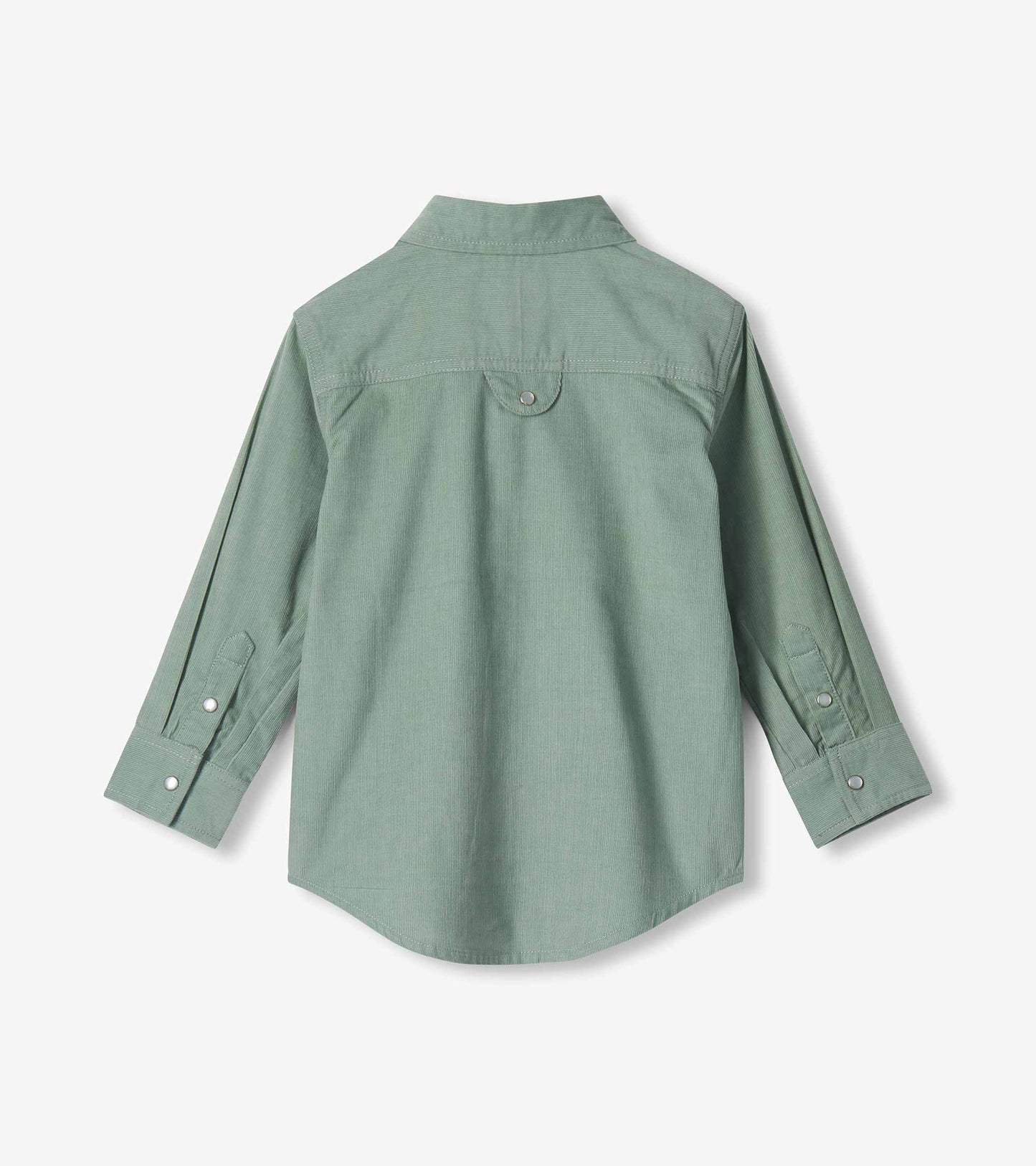 Boys Green Corduroy Button Down Shirt