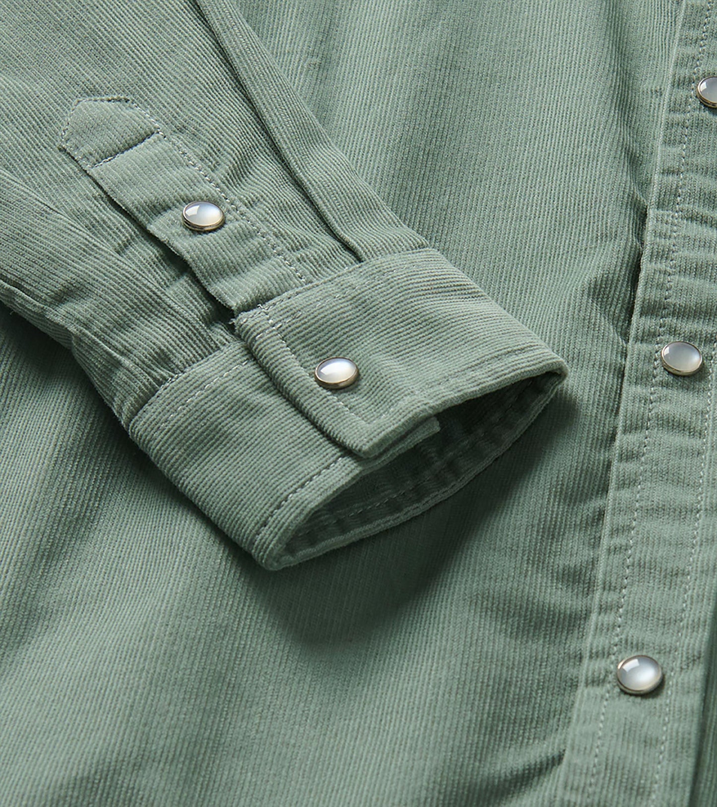 Boys Green Corduroy Button Down Shirt