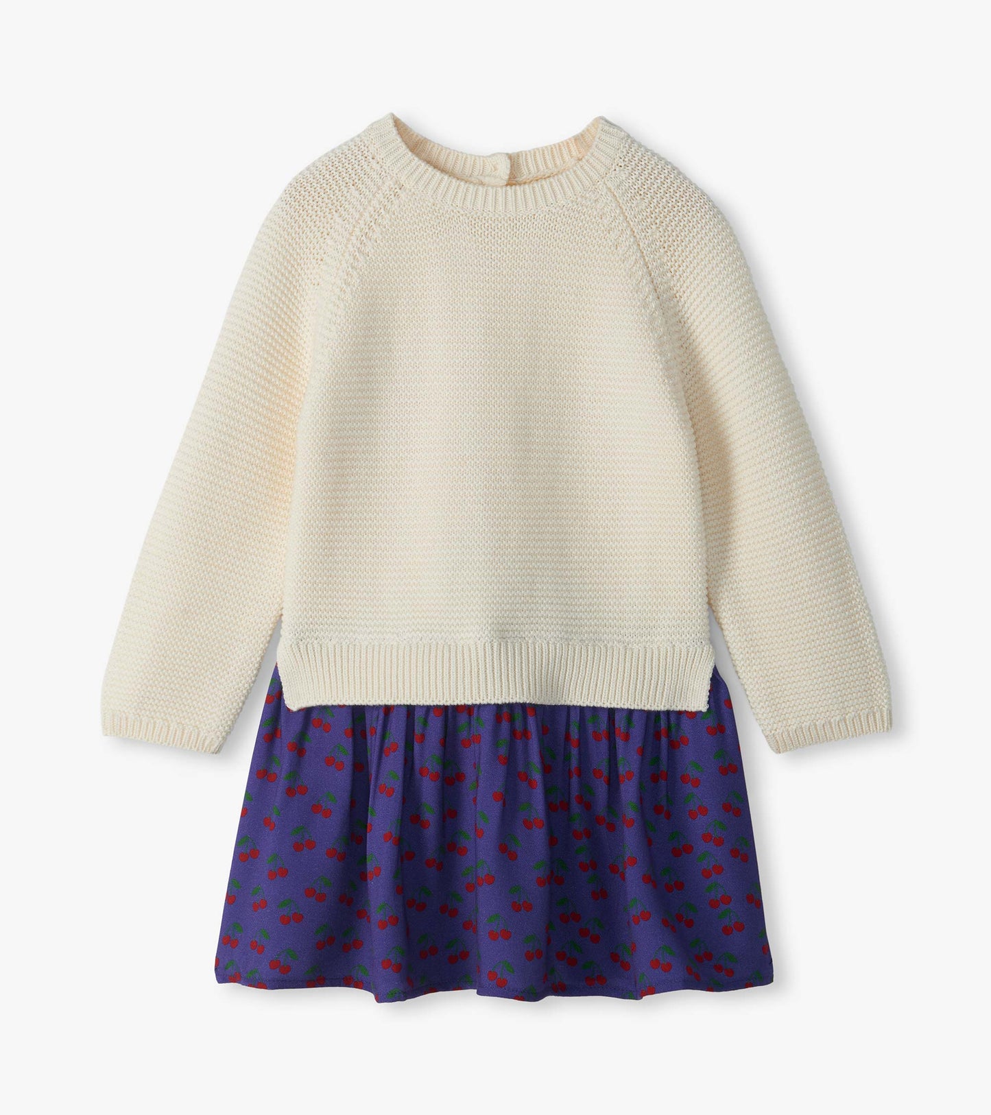 Baby & Toddler Girls Cherries Mix Media Sweater Dress