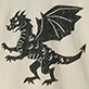 View Boys Dragon Raglan T-Shirt black dragon silhouette on cream background