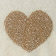View Girls Gold Heart Fuzzy Shrunken Cardigan gold glitter heart on cream background