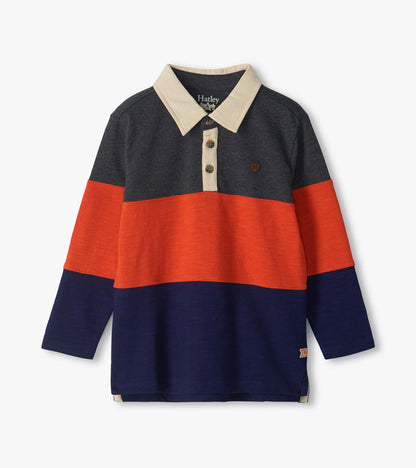 Boys Blue Colourblock Polo Shirt