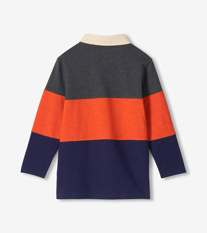 Boys Blue Colourblock Polo Shirt