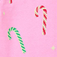 View Baby Girls Pink Candy Canes Sleeper Pink swatch with red and green candy cane pattern and small yellow stars
