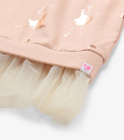 Baby & Toddler Girls Shiny Ballerinas Mix Media Top