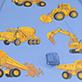 View Boys Construction Trucks Umbrella Blue swatch with yellow construction trucks and tools pattern
