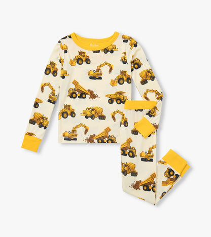 Boys Construction Trucks Bamboo Pajama Set