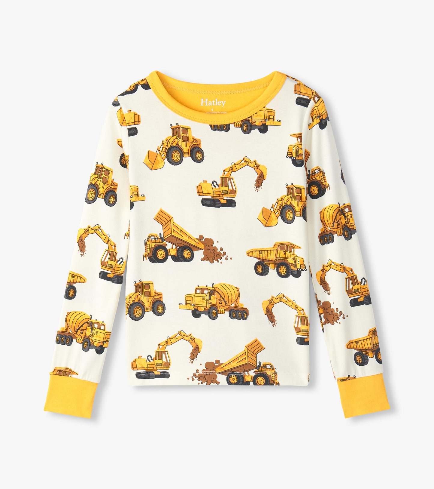 Boys Construction Trucks Bamboo Pajama Set