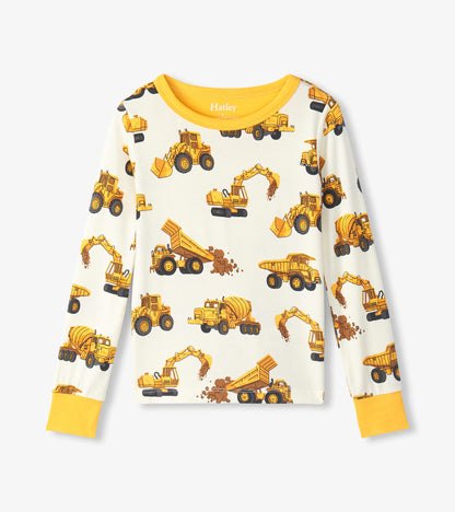 Boys Construction Trucks Bamboo Pajama Set