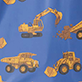 View Baby & Toddler Boys Construction Trucks Rain Jacket Blue swatch with yellow construction truck pattern