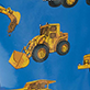 View Toddler Boys Construction Trucks Rain Boots Blue swatch with yellow construction trucks and equipment pattern