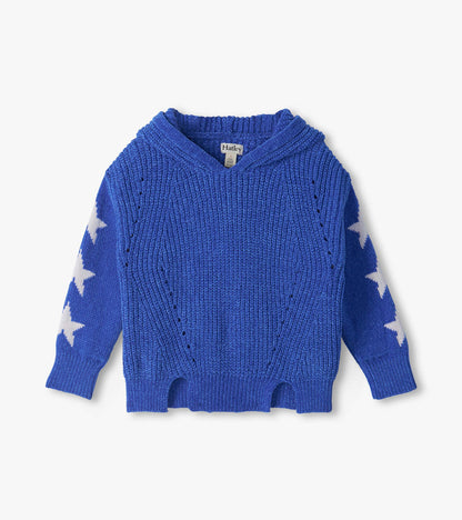 Girls Dazzling Blue Chenille Pullover Sweater