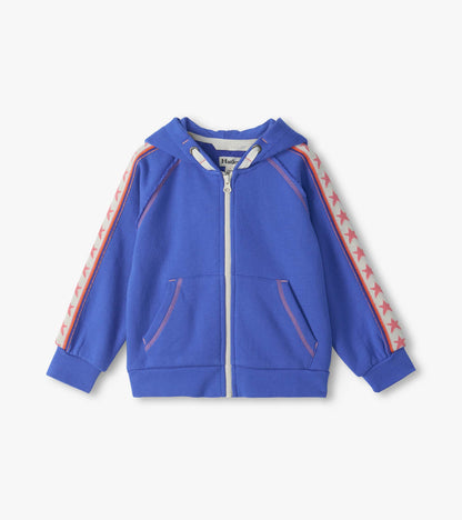 Girls Dazzling Blue Full Zip Raglan Sleeve Hoodie