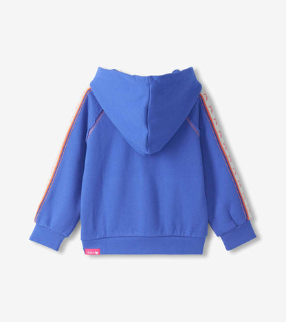 Girls Dazzling Blue Full Zip Raglan Sleeve Hoodie