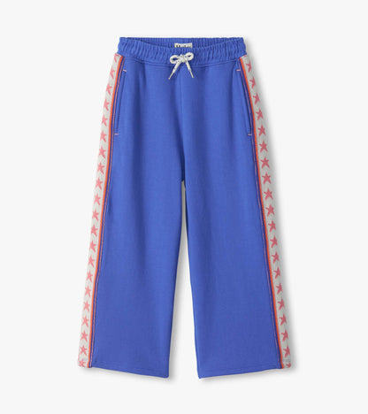 Girls Dazzling Blue Wide Leg Track Pants