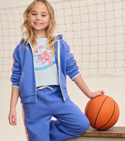 Girls Dazzling Blue Wide Leg Track Pants