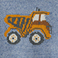 View Baby & Toddler Boys Dump Truck Crew Neck Sweater Blue knit swatch with orange dump truck motif