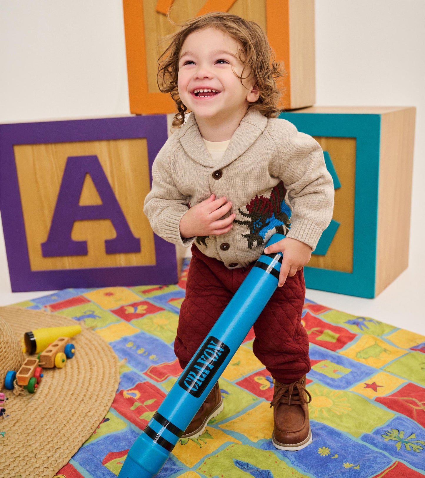 Baby & Toddler Boys Dino Roar Shawl Collar Cardigan