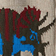 View Baby & Toddler Boys Dino Roar Shawl Collar Cardigan Beige knit with blue and red dinosaur pattern
