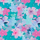 View Girls Enchanted Floral Active Jacket pink and turquoise floral pattern on a light blue background