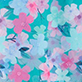 View Girls Enchanted Floral Active Leggings Pink and blue floral pattern on a light blue background
