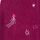 View Girls Embroidered Twilight Pinafore Dress Deep magenta fabric with small pink embroidered stars and a shooting star motif