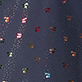View Girls Rainbow Foil Cherry Rain Jacket Navy swatch with small rainbow metallic cherry pattern