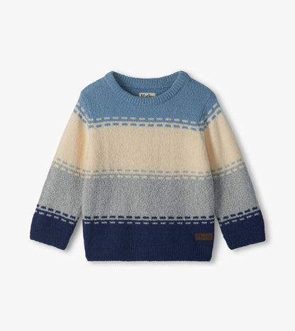 Baby & Toddler Boys Blue Colourblock Crew Neck Sweater