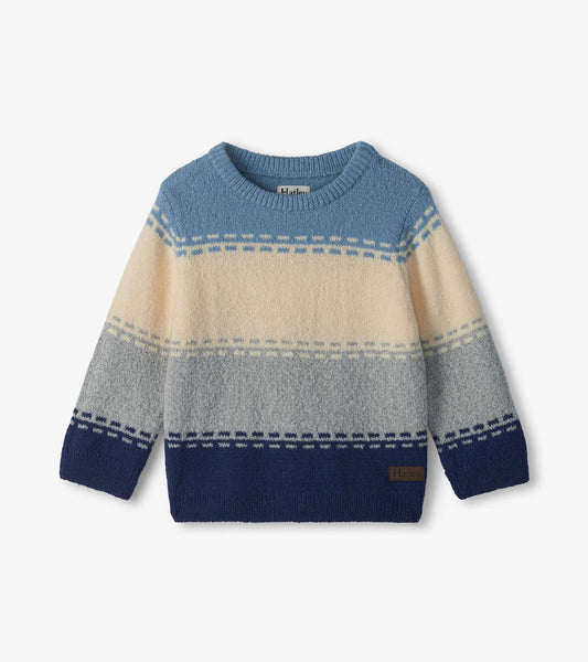 Baby & Toddler Boys Blue Colourblock Crew Neck Sweater
