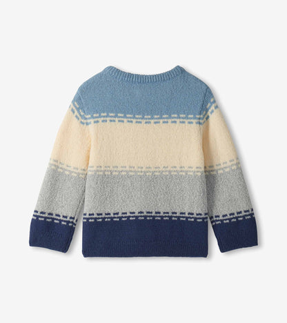Baby & Toddler Boys Blue Colourblock Crew Neck Sweater
