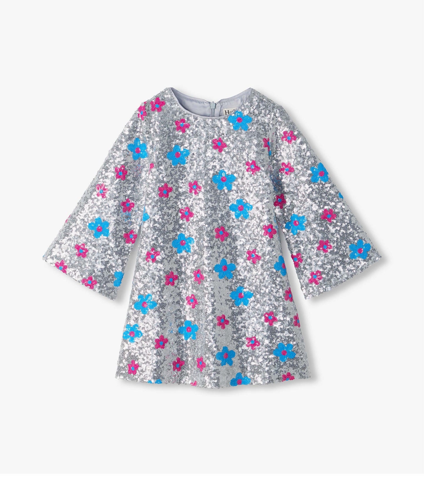 Girls Flower Dots Sequin Dress