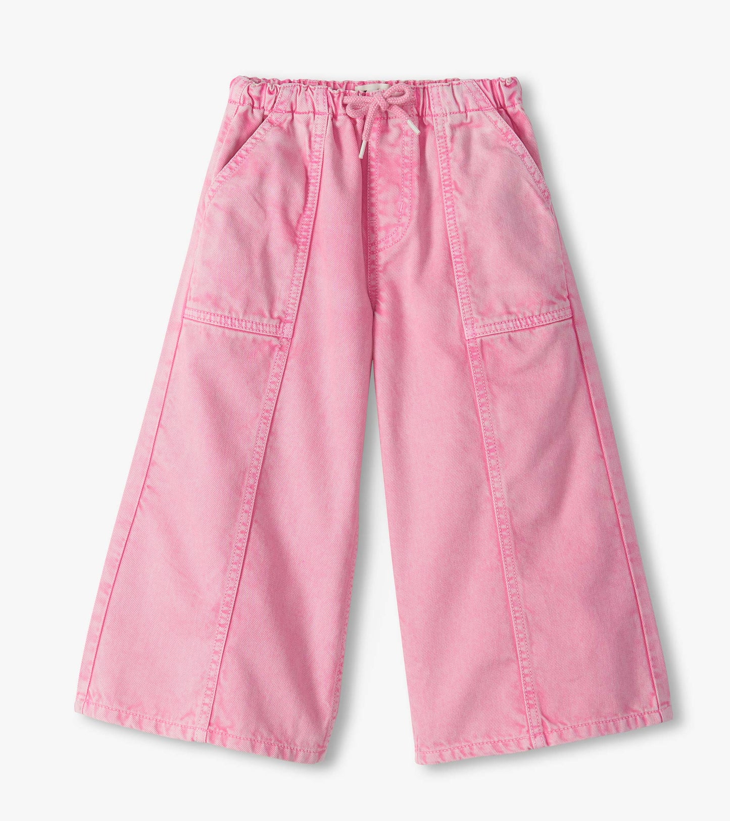 Girls Flamingo Pink Wide Leg Jeans