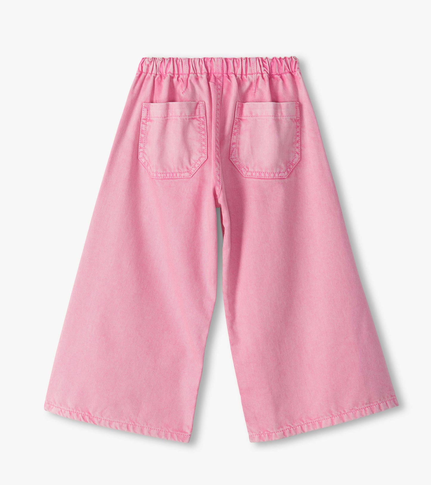 Girls Flamingo Pink Wide Leg Jeans