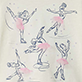 View Girls Figure Skating Graphic T-Shirt cream swatch with scattered figure skaters in pink and blue