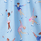 View Girls Figure Skaters Nightdress Light blue swatch with scattered figure skaters in colorful outfits and small ice skates